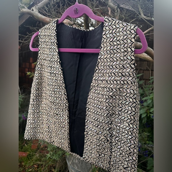 Funky Vintage Vest with Holographic Mylar - Picture 4 of 6